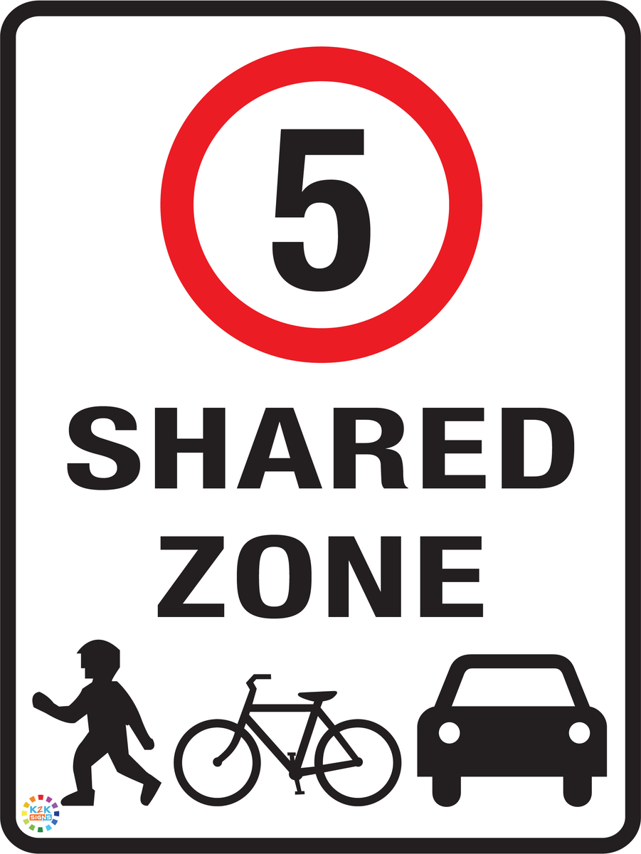 Shared Zone - Speed Limit 5 Sign | K2K Signs Australia