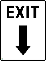 Exit (Down Arrow) Sign