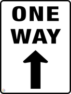 One Way (Straight Arrow) Sign