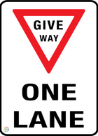 Give Way - One Lane Sign