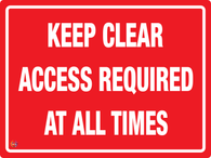 Keep Clear<br/> Access Required<br/> At All Times
