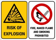 Risk Of Explosion - Fire, Naked Flame And Smoking Prohibited Sign
