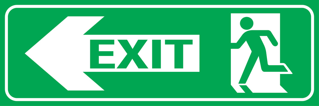 Running Man Exit Sign (Left Arrow)