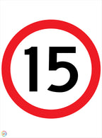 Speed Limit 15 Kph Sign