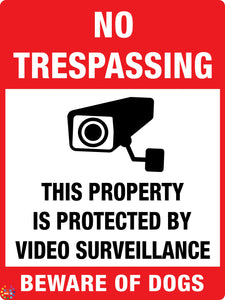 No Trespassing - Beware Of Dogs Sign