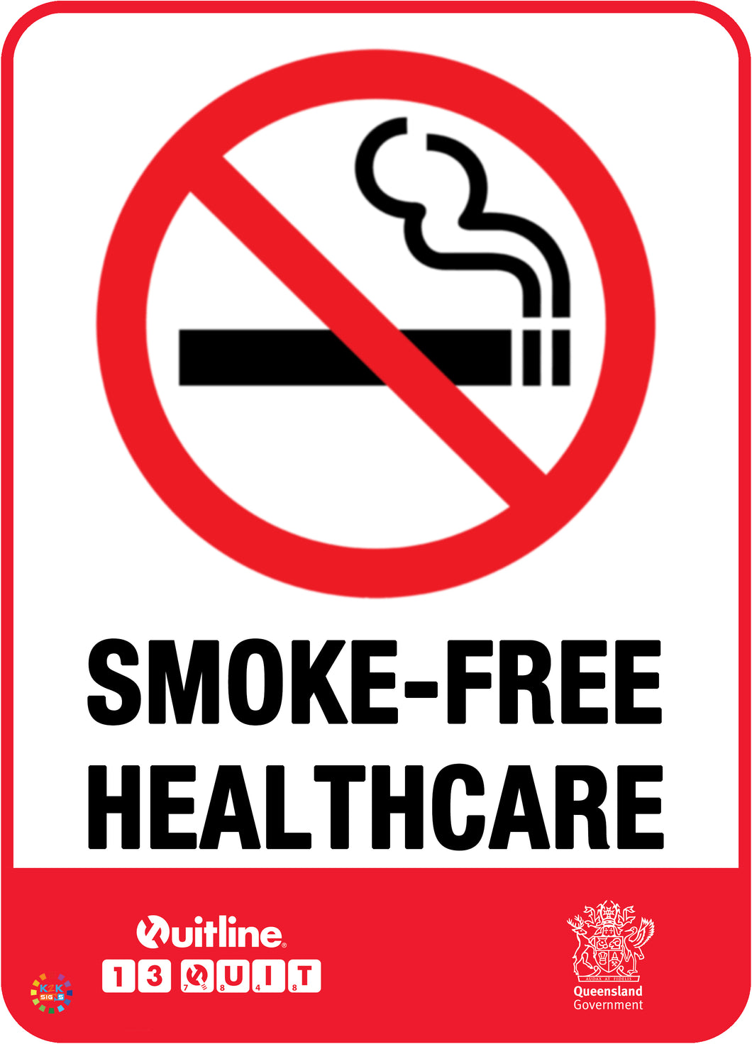 Smoke-Free Healthcare Sign