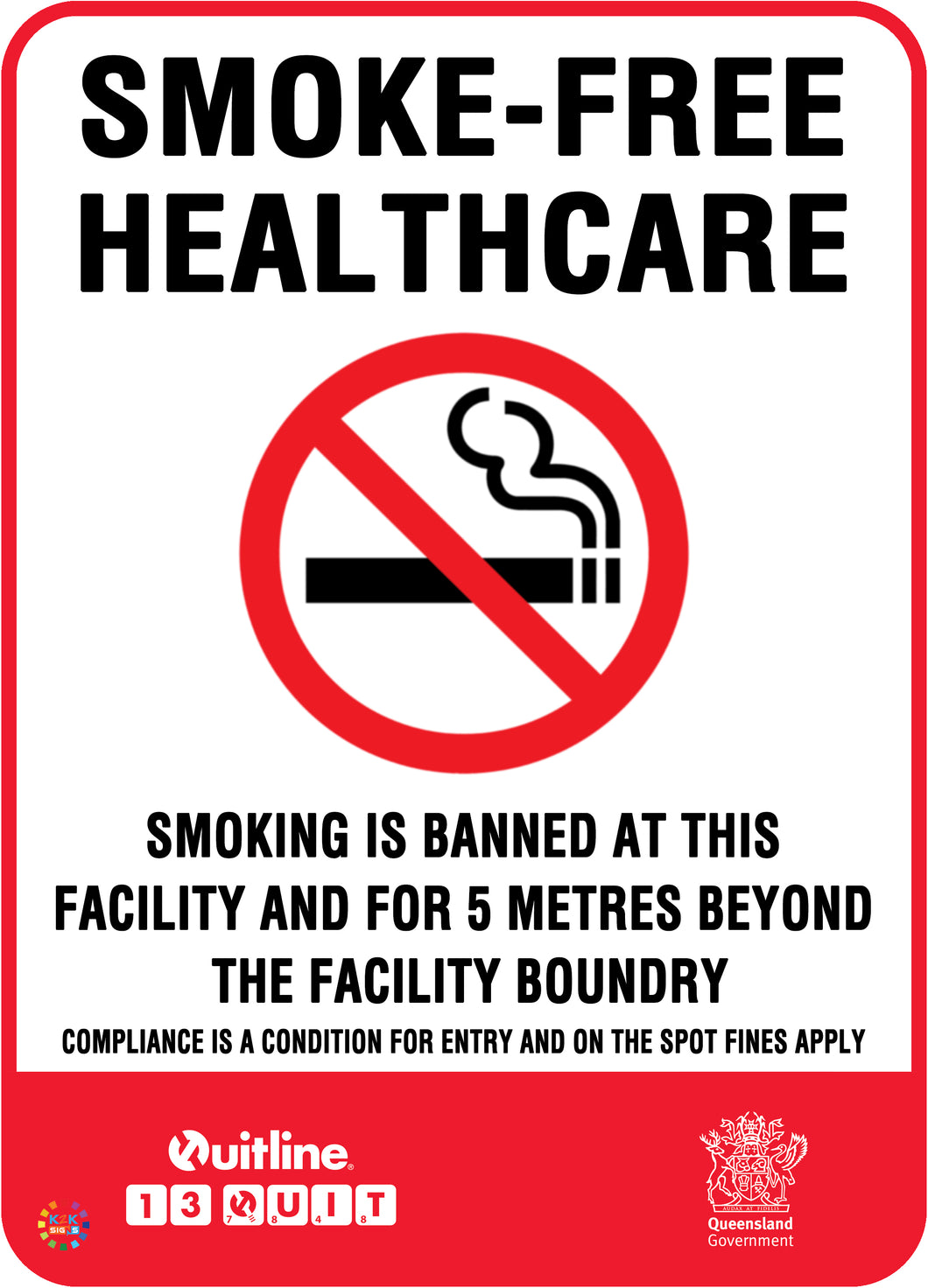 Smoke-Free Healthcare Smoking Is Banned At This Sign