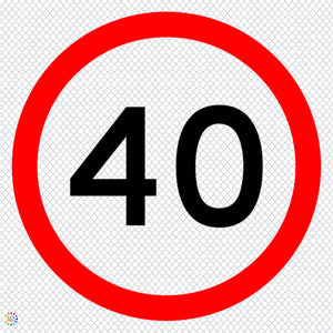 40KM Speed - Multi Message Temporary Road Traffic Sign
