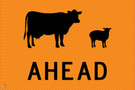 Multi Message Temporary Road Traffic Sign - <br/> Cattle Ahead
