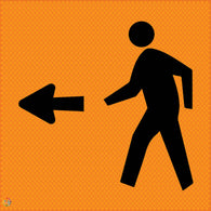 Multi Message Temporary Road Traffic Sign - <br/> Pedestrian Left Way
