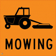 Multi Message Temporary Road Traffic Sign - <br/> Tractor Grass Mowing