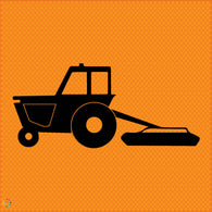 Multi Message Temporary Road Traffic Sign - <br/> Tractor Grass Mowing Slashing Sign