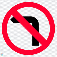 Multi Message Temporary Road Traffic Sign - <br/> No Left Turn Picto