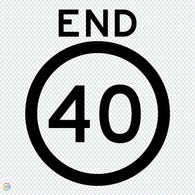 Multi Message Temporary Road Traffic Sign - <br/> End Speed 40km