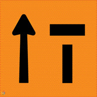 Multi Message Temporary Road Traffic Sign - <br/> Lane Status Left Lane Open Right Lane Closed