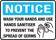 Notice Wash Your Hands And Use Hands Sanitiser