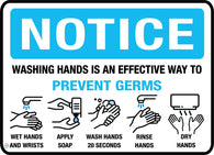 Notice Washing Hands Prevent Germs