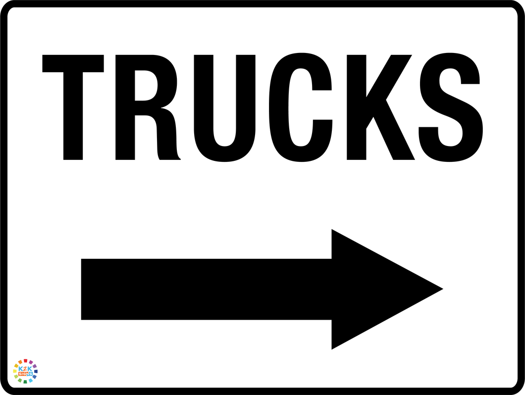 Trucks (Right Arrow) Sign