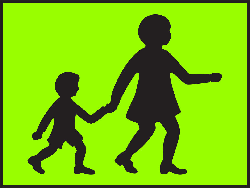Mother & Child Symbol Sign </br> School Bus Vehicle Reflective Class 1 Sign