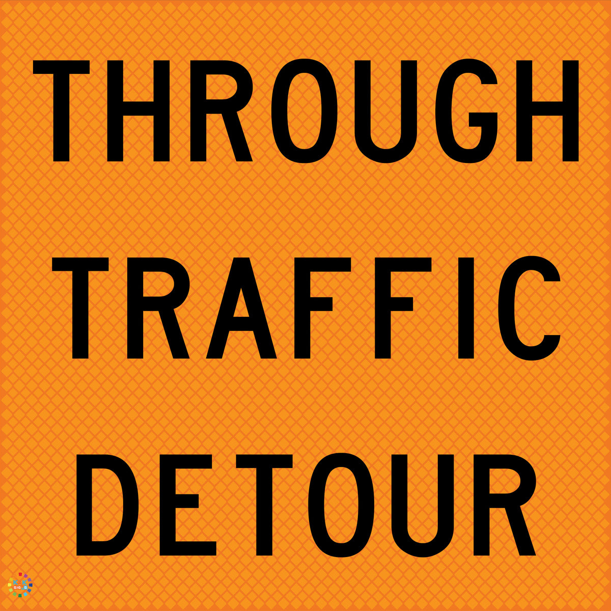 Through Traffic Detour - Multi Message Temporary Road Traffic Sign ...