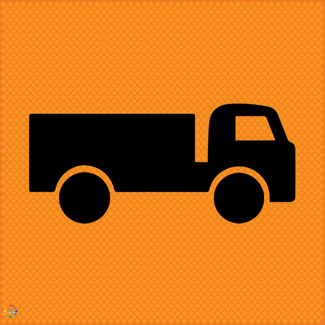 Trucks Crossing Or Entering - Multi Message Temporary Road Traffic Sign
