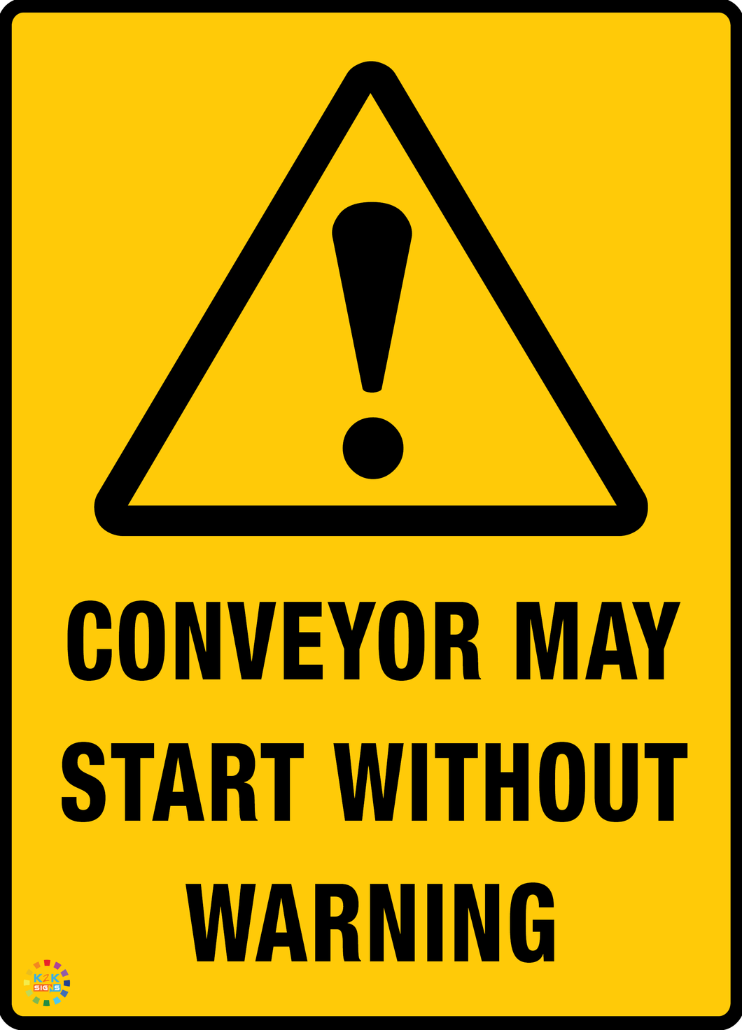 Conveyor May<br/> Start Without <br/> Warning