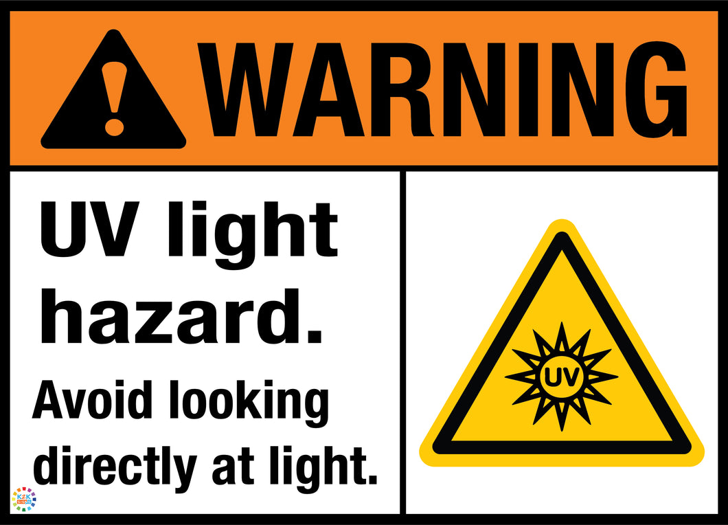 Warning - UV Light Hazard Sign